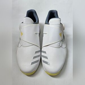 Adidas Men's White and Yellow Boost ZG21 Boa Golf Spike Shoes Size 11.5
